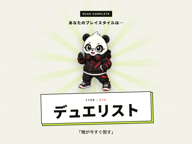 Style Scan診断結果のサンプル（デュエリストタイプ）